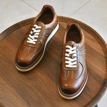 Handmade Vintage Polished Sneakers Classic Airplane Head Layer Leather shoe