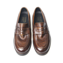men's cowhide loafers British retro hand-painted loafers