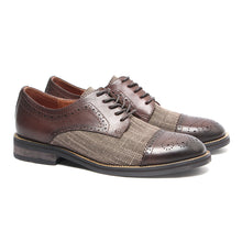 leather stitching brogue derby shoes British vintage dress shoes