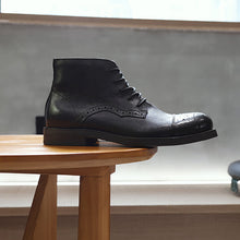 5 holes engraved ankle martin boots retro high-top casual short Leather boots