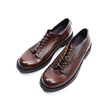Men's Ami Khaji Derby shoes round toe retro polished leather shoes