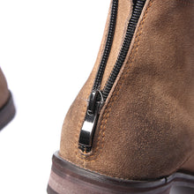 8 holes suede high top zipper desert boots vintage leather men's boots