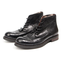 5 holes engraved ankle martin boots retro high-top casual short Leather boots