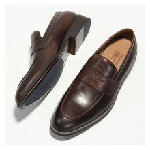 genuine leather penny loafers British retro colored handmade loafers