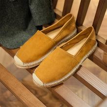 men's sheepskin suede loafers round toe slip-on fisherman shoes
