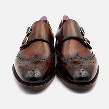 Brogues Full Grain Calf Monk Straps Custom Round Toe Brogues Leather Dress Shoe