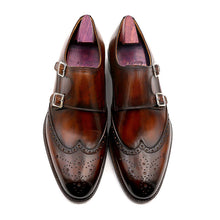 Brogues Full Grain Calf Monk Straps Custom Round Toe Brogues Leather Dress Shoe