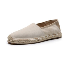 men's sheepskin suede loafers round toe slip-on fisherman shoes