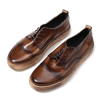 vintage cowhide washed and distressed sneakers