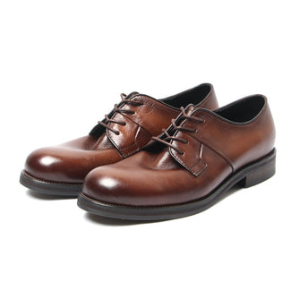 Men‘s Derby shoes Hand Polished Retro Round Toe Leather Shoes