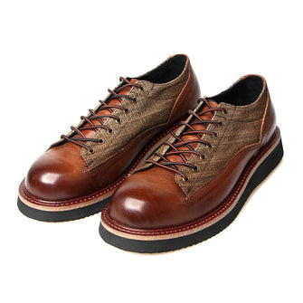 Round Toe Platform Sneakers Hand Polished Vintage Ami Khaki shoes