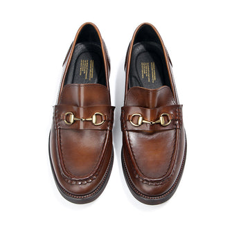 Handmade Vintage British Style Soft Leather Horsebit Slip-On Loafers